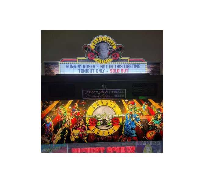 Jersey Jack GUNS N' ROSES LE/SE Pinball Machine Game Backbox Topper